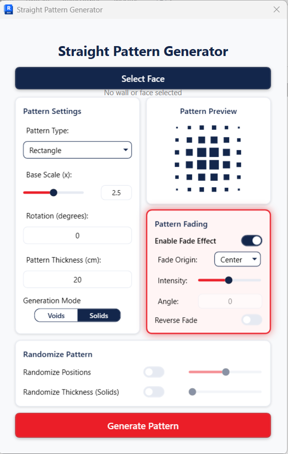 Pattern Generator interface