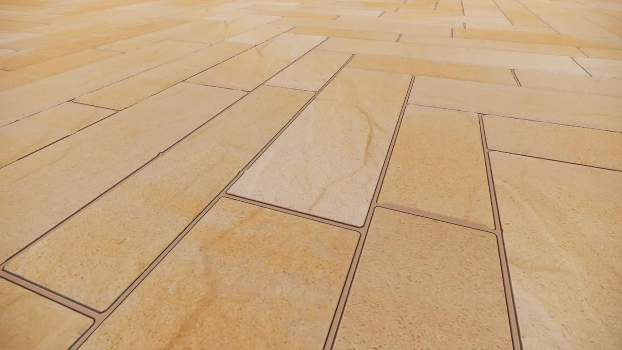 Decado Desert HB Riven paver before the realism pass, flat placeholder texture