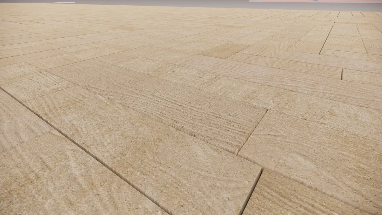 Decado Hazel HB Wooden paver after the realism pass, photoreal albedo and displacement texture