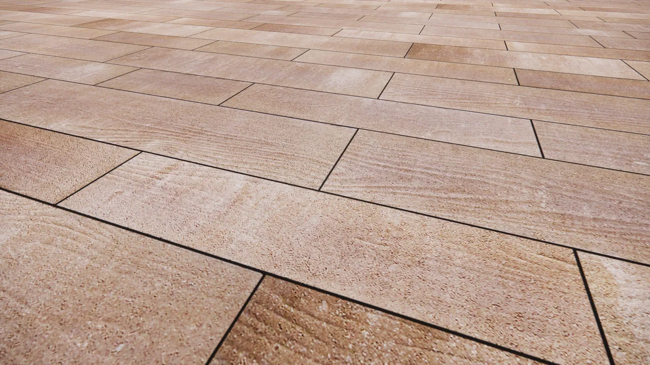 Decado Hazel Wooden paver before the realism pass, flat placeholder texture