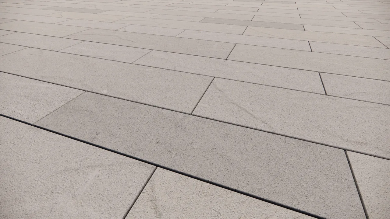 Decado Ivory Riven paver after the realism pass, photoreal albedo and displacement texture